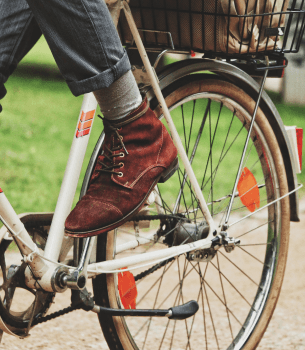 picture of foot on bicycle pedal